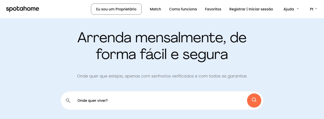 Captura do site Spotahome